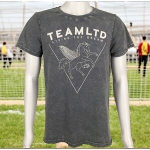 TEAMLTD Living The Dream Cotton Grey Distressed Short Sleeve Tee